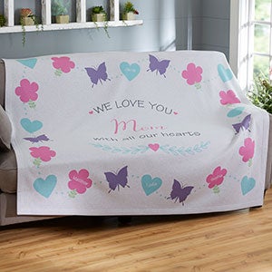 All Our Hearts Personalized 50x60 Sweatshirt Blanket