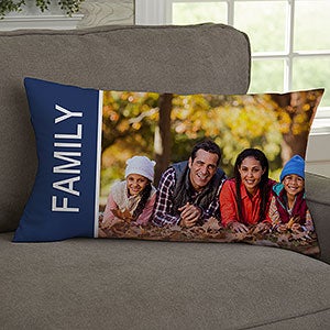 Family Love Photo Collage Lumbar Throw Pillow