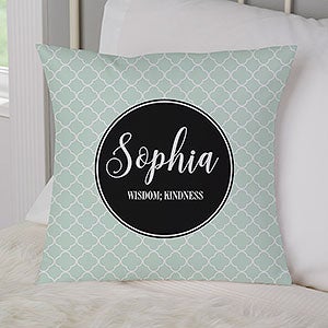 Patterned Name Meaning Personalized 14 Throw Pillow