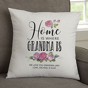 Home Is Where Mom Is Personalized 14 Throw Pillow