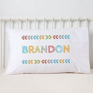 Personalized Kids' Pillowcases - Stencil Boy Name