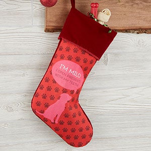 Pet Life Personalized Burugndy Christmas Stocking