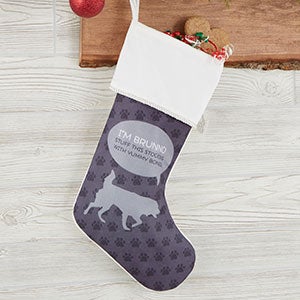 Pet Life Personalized Ivory Christmas Stocking