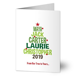 Christmas Family Tree Holiday Card - Set of 15