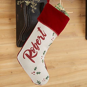 Cozy Christmas Personalized Burgundy Christmas Stocking