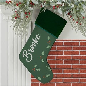 Cozy Christmas Personalized Green Christmas Stocking