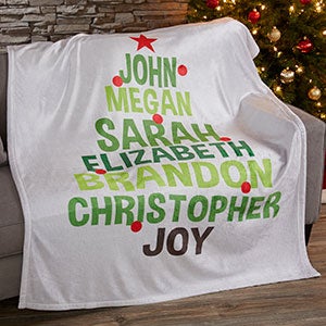 Christmas Family Tree Personalized 50x60 Fleece Blanket