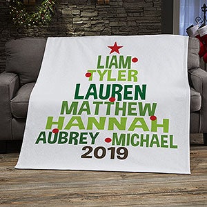 Christmas Family Tree Personalized 50x60 Sweatshirt Blanket