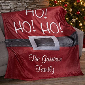 Santa Belt Personalized 60x80 Fleece Blanket