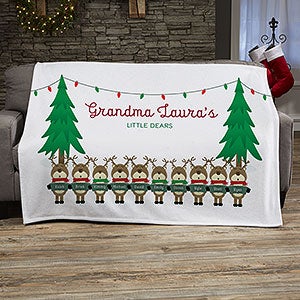 Reindeer Family Personalized Sweatshirt Blanket