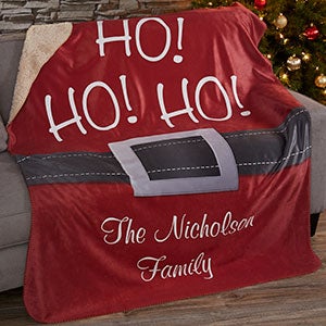 Personalized 50x60 Sherpa Blanket - Santa Belt