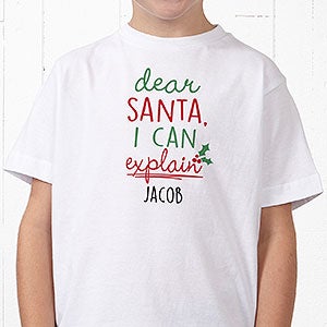 Dear Santa Personalized Kids T-Shirt - Youth X-Small (2-4) - Royal Blue