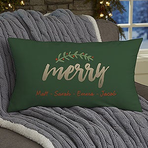 Cozy Christmas Personalized Lumbar Throw Pillow