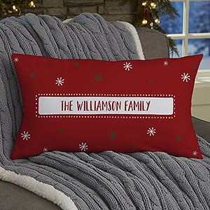 Santa Stop Here Personalized Lumbar Throw Pillow