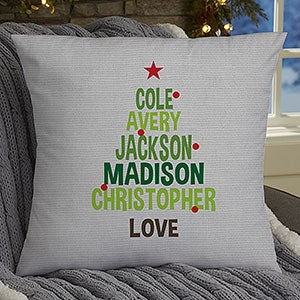 Christmas Family Tree 18 Personalized Throw Pillow