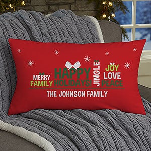 Christmas Family Tree Personalized Lumbar Pillow