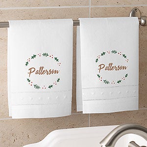 Personalized Linen Towels - Cozy Christmas