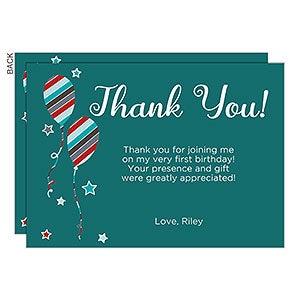 Personalized Thank You Cards - Birthday Boy - Set of 12