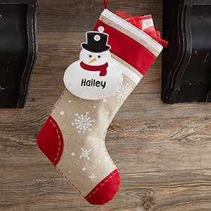 Personalized Needlepoint Christmas Stockings - Snowman