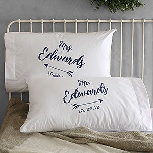 Personalized Wedding Pillowcases - Sparkling Love