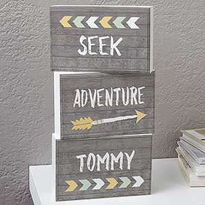 Personalized Shelf Decor - Shelf Blocks For Boys