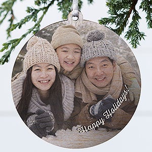 Family Memories Premium Photo Ornament - 1 Sided Wood