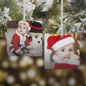 Family Memories Premium Photo Ornament - 2 Sided Metal