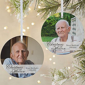 Christmas In Heaven Large 2 Sided Memorial Photo Ornament