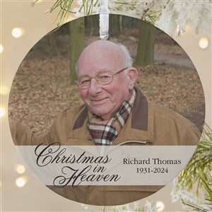 Christmas In Heaven Large 1 Sided Memorial Photo Ornament