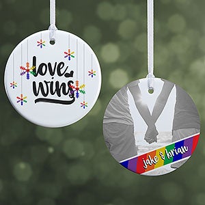 Love Wins Personalized Gay Pride Photo Ornament