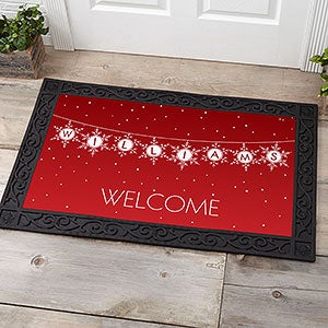 Festive Snowflakes 20x35 Personalized Holiday Doormat