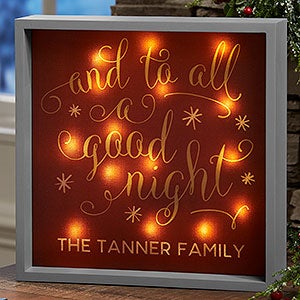 Silent Night 10x10 Personalized LED Light Shadow Box