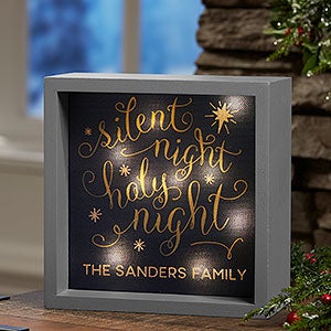 Silent Night 6x6 Personalized LED Light Shadow Box