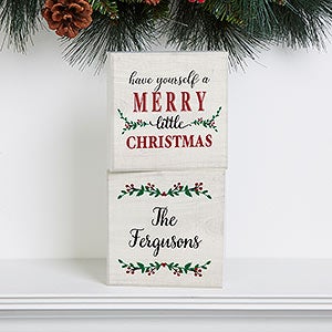 Merry Christmas Personalized Shelf Decor