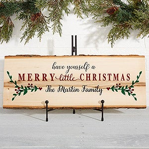 Merry Christmas Large Personalized Basswood Plank Sign