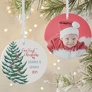 First Christmas As Grandparents Photo Ornament