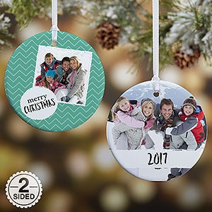 Photo Message Personalized 2 Photo Ornament - Christmas Gifts