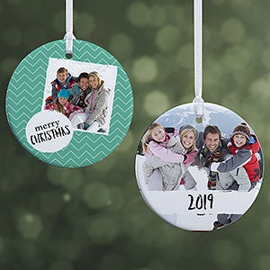 Photo Message Personalized 2 Photo Ornament