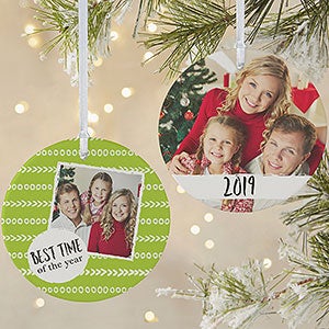 Personalized Photo Message 2 Photo Ornament