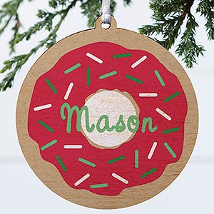 Donut Fun Personalized Ornament - 1 Sided Wood