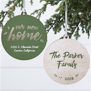 Our New Home Personalized Ornament - 2 Sided Wood