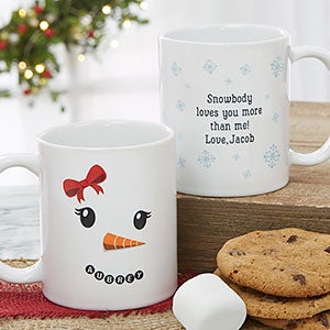 Snowman Character Personalized Christmas Mug - 11oz White