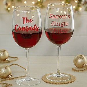 Personalized Christmas Red Wine Glass - 19oz