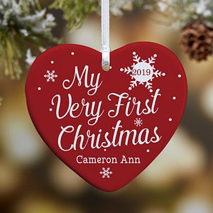 My Very First Christmas Personalized Heart Ornament