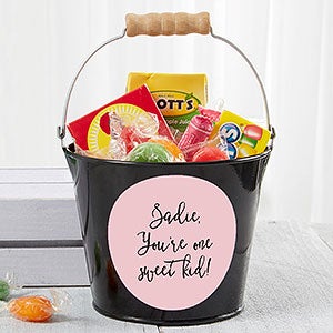 Personalized Black Mini Metal Party Favor Bucket