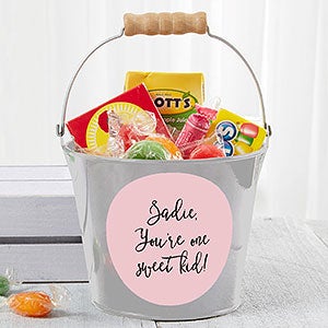 Personalized Silver Mini Metal Party Favor Bucket