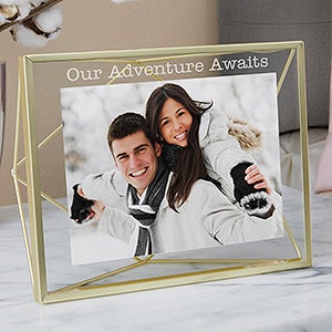 Engraved Photo Display Frame - Gold Prisma