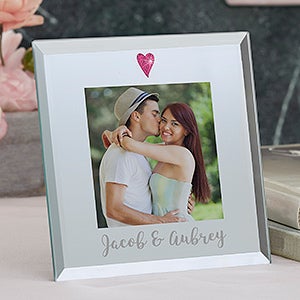 Personalized Glass Mini Frame - Romantic Heart