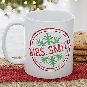 Snowflake Greetings 11oz White Personalized Mug