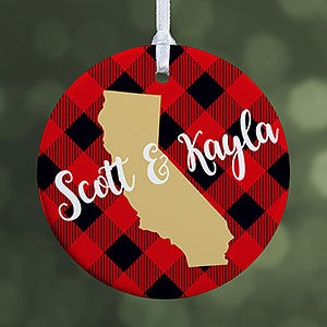 Buffalo Check State Pride Personalized Ornament